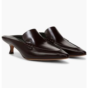 Vince Samy Pointed Toe Leather Kitten Heel Mules - Black NIBox Size 39. (8.5US)